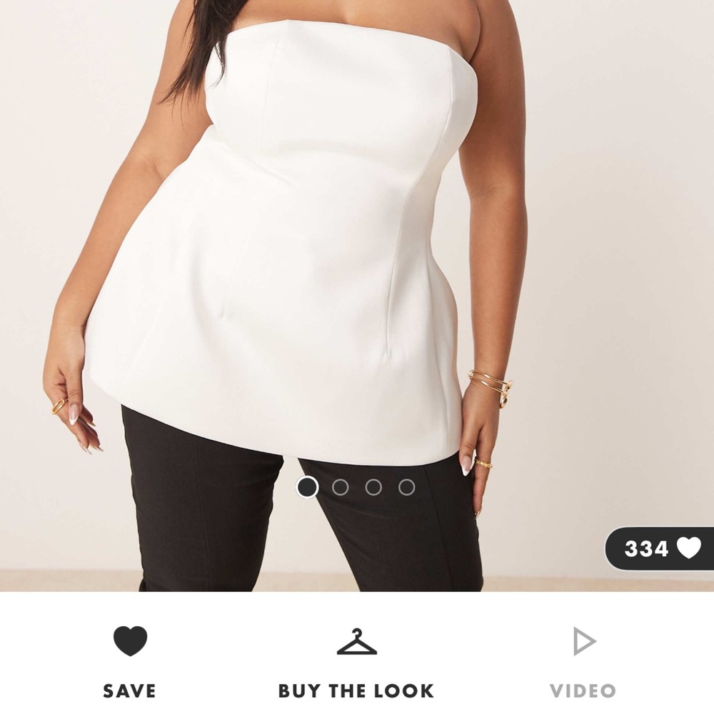Elegant White Strapless Top